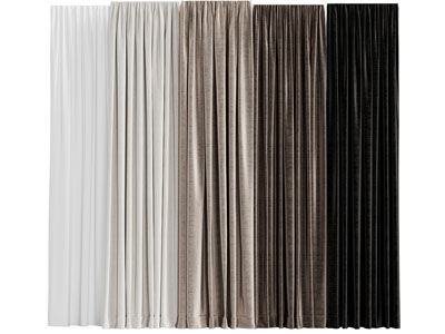 现代布艺窗帘3d模型 现代布艺窗帘