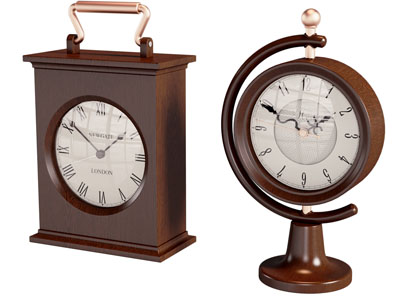 现代实木钟表摆件3d模型 现代实木钟表摆件