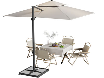 现代户外遮阳伞 休闲餐桌椅组合