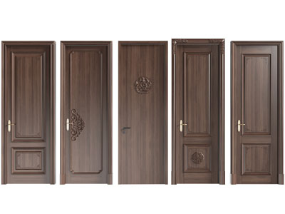 中式实木装饰雕花门 单扇木门 平开门3d模型 中式实木装饰雕花门 单扇木门 平开门