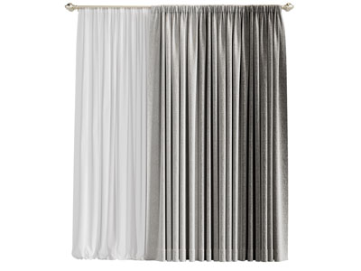 现代窗帘窗纱3d模型 现代窗帘窗纱