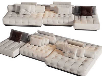 现代拼接块状多人沙发3d模型 现代拼接块状多人沙发