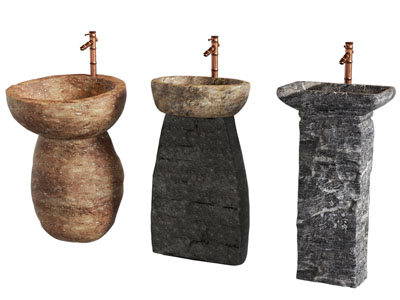 侘寂风石头洗手台 洗手盆