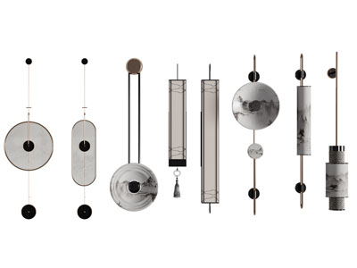 新中式壁灯3d模型 新中式壁灯