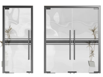 现代办公玻璃双开门 单开门