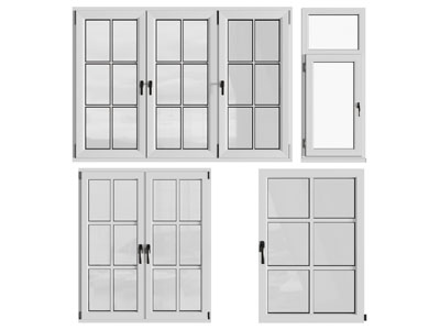 现代玻璃推拉窗 双开窗 平开窗