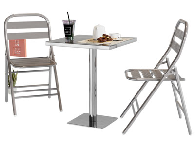 工业风loft金属方形休闲餐桌椅组合