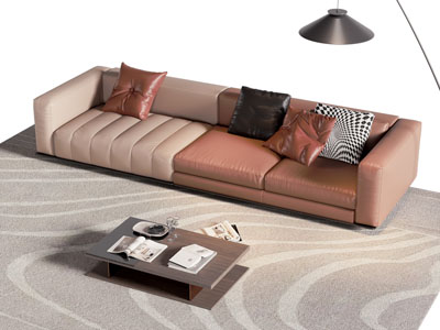 现代多人沙发 茶几组合