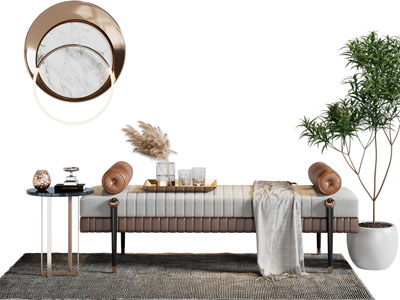 现代长方形沙发凳子