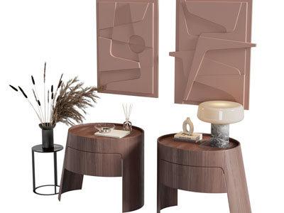 现代立体装饰挂画 床头柜