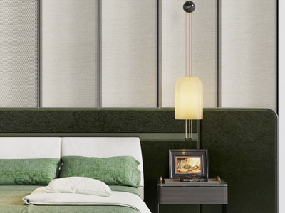 新中式床头柜吊灯3d模型 新中式床头柜吊灯