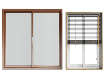 现代推拉窗  平开窗户