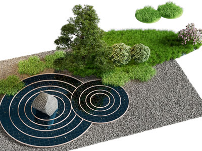 现代花草树木景观园艺小品