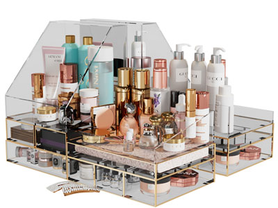现代轻奢化妆品 护肤品收纳架 置物架