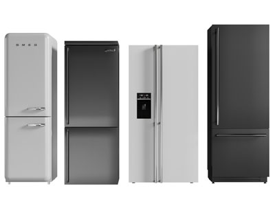 现代上下门 双开门电冰箱3d模型 现代上下门 双开门电冰箱