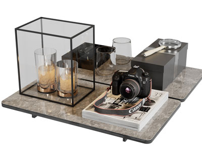 现代烛台 相机 放大镜摆件组合