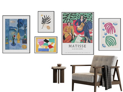 现代装饰挂画 休闲椅子