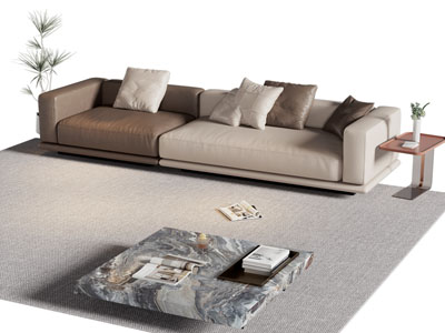 现代多人沙发 茶几组合