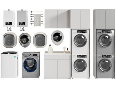 现代洗衣机 热水器 家用电器3d模型 现代洗衣机 热水器 家用电器