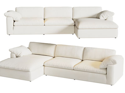 现代奶油风转角多人沙发3d模型 现代奶油风转角多人沙发