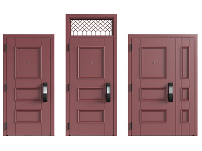 现代带密码锁的单扇门 平开门 字母入户门