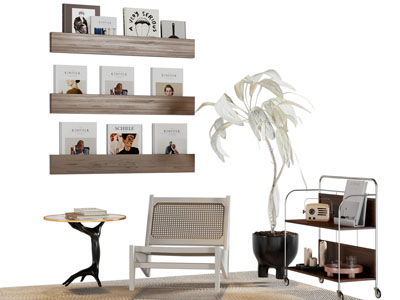 现代中古风休闲椅子 挂架