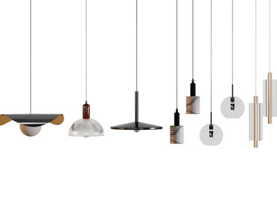 现代垂线单头吊灯3d模型 现代垂线单头吊灯