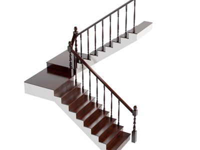 美式实木转角 旋转楼梯