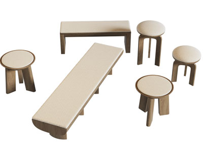 现代长方形 圆形沙发凳子