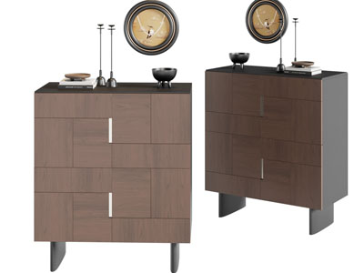 侘寂风实木玄关柜3d模型 侘寂风实木玄关柜