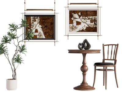 北欧装饰挂画 休闲餐桌椅组合