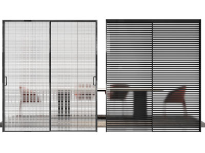 现代金属网格玻璃推拉门3d模型 现代金属网格玻璃推拉门