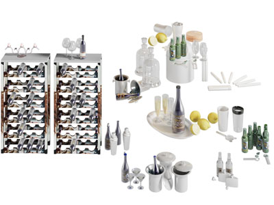 现代酒瓶酒杯 酒架 饮料 茶具杯子组合