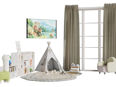 现代儿童帐篷 装饰收纳柜