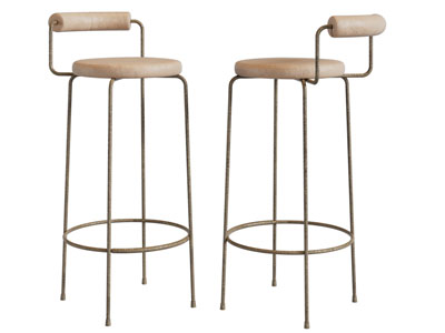 现代金属方形吧椅