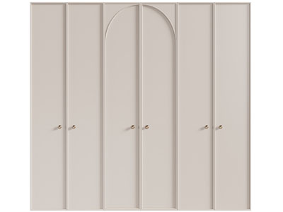 法式奶油风实木衣柜3d模型 法式奶油风实木衣柜