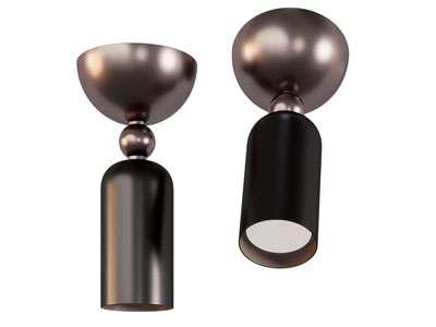 现代单头吸顶灯 筒灯射灯3d模型 现代单头吸顶灯 筒灯射灯