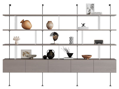 现代上部镂空装饰书柜