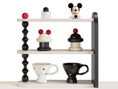 法式实木咖啡杯装饰柜