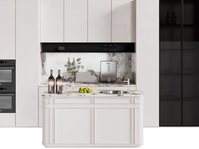 现代整体橱柜 厨房中岛台