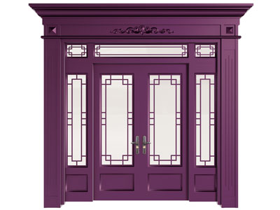 新中式大门 双开门3d模型 新中式大门 双开门