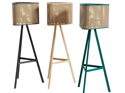 侘寂风三角形藤编灯罩落地灯3d模型 侘寂风三角形藤编灯罩落地灯