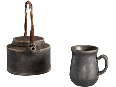 侘寂风陶艺茶壶 茶具杯子