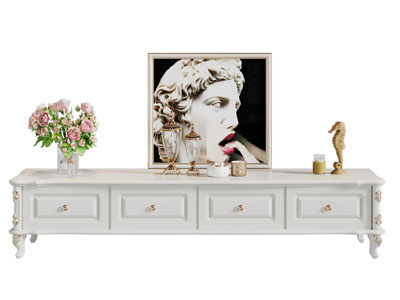 欧式雕花电视柜 摆件组合