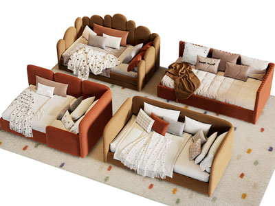 现代儿童床 单人床