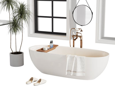 现代椭圆形浴缸浴盆