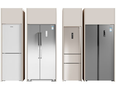 现代双开门 上下门 三开门电冰箱3d模型 现代双开门 上下门 三开门电冰箱