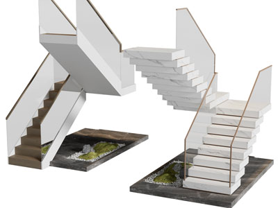 现代带景观的旋转楼梯