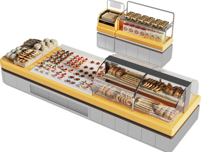 现代面包 甜点 保鲜柜 展台 收纳柜