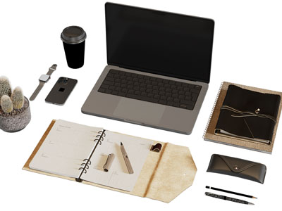 现代笔记本电脑 书籍 眼镜摆件组合3d模型 现代笔记本电脑 书籍 眼镜摆件组合